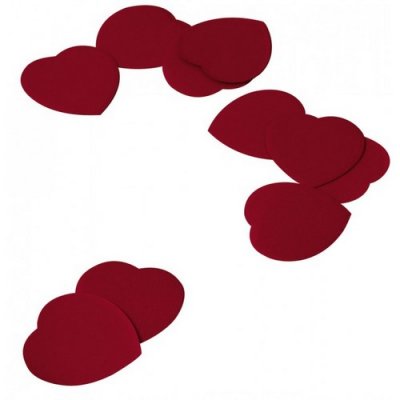 Dcoration de Fte, Anniversaire, Mariage, Baptme  - Confettis coeur bordeaux en papier - 100 g : illustration