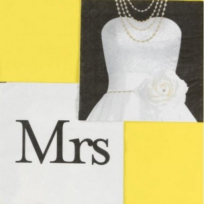 Décoration de Table Mariage  - Serviettes de table Mrs (Madame) Mr & Mrs Robe en ... : illustration