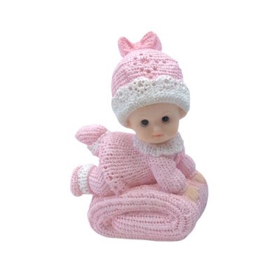 Dcoration de Baptme  - Sujet Figurine Baptme Bb fille sur coussin : illustration