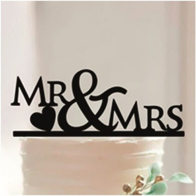 Mariage thme Mr & Mrs  - Figurine mariage silhouette Mr & Mrs : illustration