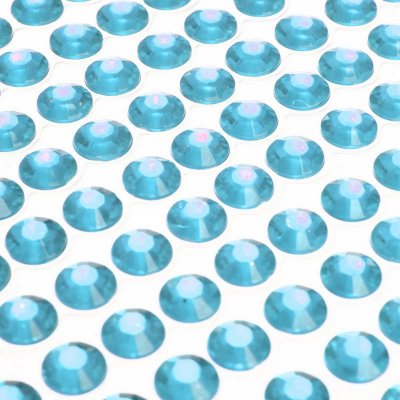 Diamants dcoratif mariage  - 100 strass diamants auto-collant rond 4 mm turquoise : illustration