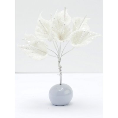 Mariage thme hiver  - 12 arums pailletes irises ivoire : illustration