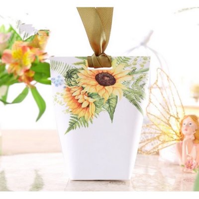 Decoration Mariage  - 5 botes  drages tournesol effet aquarelle : illustration