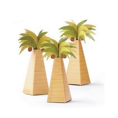 Mariage thme exotique tropical  - Bote a drages Palmier (lot de 10) : illustration