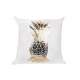 Housse de coussin ananas blanc et or : illustration