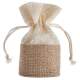 Sachet mariage de 4 aumonieres en jute naturel  5, ... : illustration