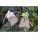 6 tiges d'orchide blanche en tissu : illustration