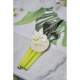 6 tiges d'orchide blanche en tissu : illustration
