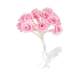 24 Mini Roses ourlées sur tige en satin rose : illustration