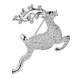 Broche Plaqu Rhodium Argent Oxyde de Zirconium Cerf : illustration