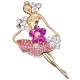 Broche Femme Plaqu Or Oxyde de Zirconiium Rose