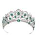 Diadme Mariage Princesse Argent Rhodi Vert Emeraude : illustration