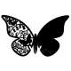 Marque-place Papillon Dentelle noir (lot de 10) : illustration