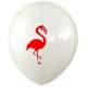 5 ballons gonflables flamant rose - fuchsia et blanc : illustration