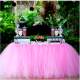 Jupe Tour de Table en Tulle Rose Dco Mariage : illustration