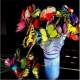 Papillons multicolores sur tige 24 cm Décoration Mariage ... : illustration