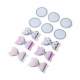 6 mini noeuds papillon adhsifs rose et argent : illustration