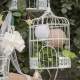 Tirelire Mariage Urne Cage Oiseau Blanche : illustration