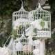 Tirelire Mariage Urne Cage Oiseau Blanche : illustration