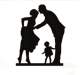 Figurine silhouette mariés avec enfant : illustration