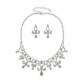 Parure Mariage Bijoux Ton Argent Cristal Clair : illustration