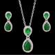 Parure Bijoux Mariage Cristal Vert Emeraude 