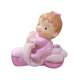 Figurine sujet baptme bb fille sur moto : illustration