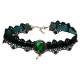 Choker gothique ruban vert et dentelle noir cristal ... : illustration