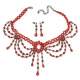 Parure bijoux mariage perles rouge  : illustration