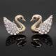 Boucles d'oreille cygne mtal rhodi ton or  : illustration