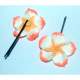 Pinces  cheveux fleur hawaienne polymre blanche ... : illustration
