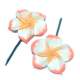 Pinces  cheveux fleur hawaienne polymre blanche ... : illustration