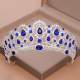 Diadme Mariage Serre tete Argent Cristal Bleu Royal  : illustration