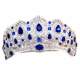 Diadme Mariage Serre tete Argent Cristal Bleu Royal  : illustration