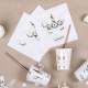 16 Serviettes jolie licorne champagne et dorure  : illustration