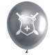 6 Ballons chevalier argent : illustration