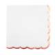 Serviettes blanc et liser rose gold x 16 : illustration