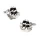 Boutons de manchette mtal argent - Bateau de pirate : illustration