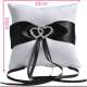 Coussin alliance mariage blanc et noir 10 x 10 cm : illustration