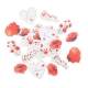 100 Confettis de table en carton coquelicots rouge  : illustration