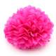 Boule pompon papier de soie Fuchsia 20 cm : illustration