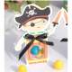 6 botes  drages en carton pirate  : illustration