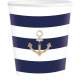 Gobelets en carton Marinire & Ancre dore x 8 pices : illustration