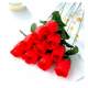 10 roses artificielles rouges en soie : illustration