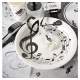 Assiettes jetable - Thme Musique 23cm x 10 pices : illustration