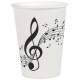 10 Gobelets en carton 27 cl  - Thme Musique  : illustration