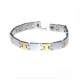 Bracelet homme femme acier bijoux ton argent et ton ... : illustration