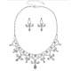 Parure Mariage Bijoux Ton Argent Cristal Clair : illustration