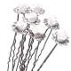 6 pingles pics cheveux mariage rose en resine blanche ... : illustration