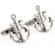 Boutons de manchette ancre marine argent : illustration